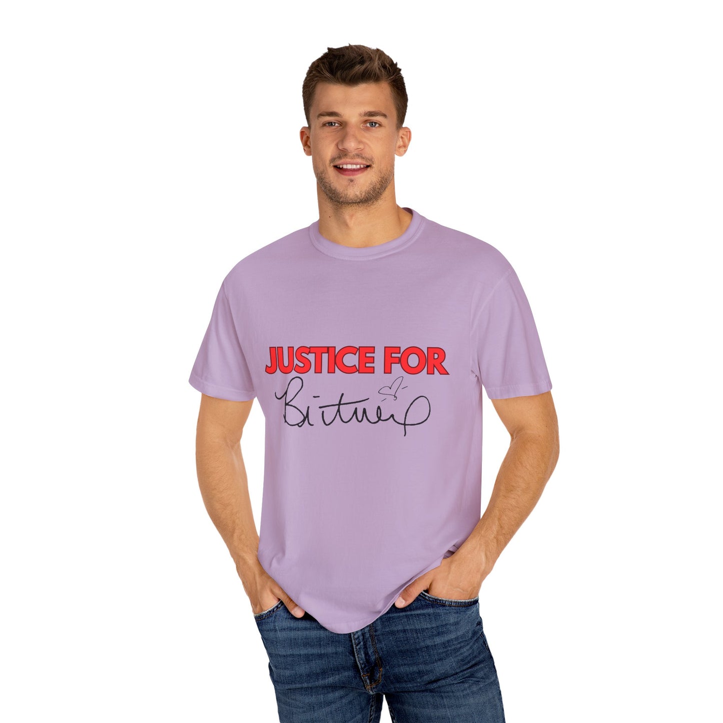 Justice for Britney Unisex Garment-Dyed T-shirt, Casual Tee, Fan Apparel, Music Merchandise, Statement Shirt, Social Movement Wear