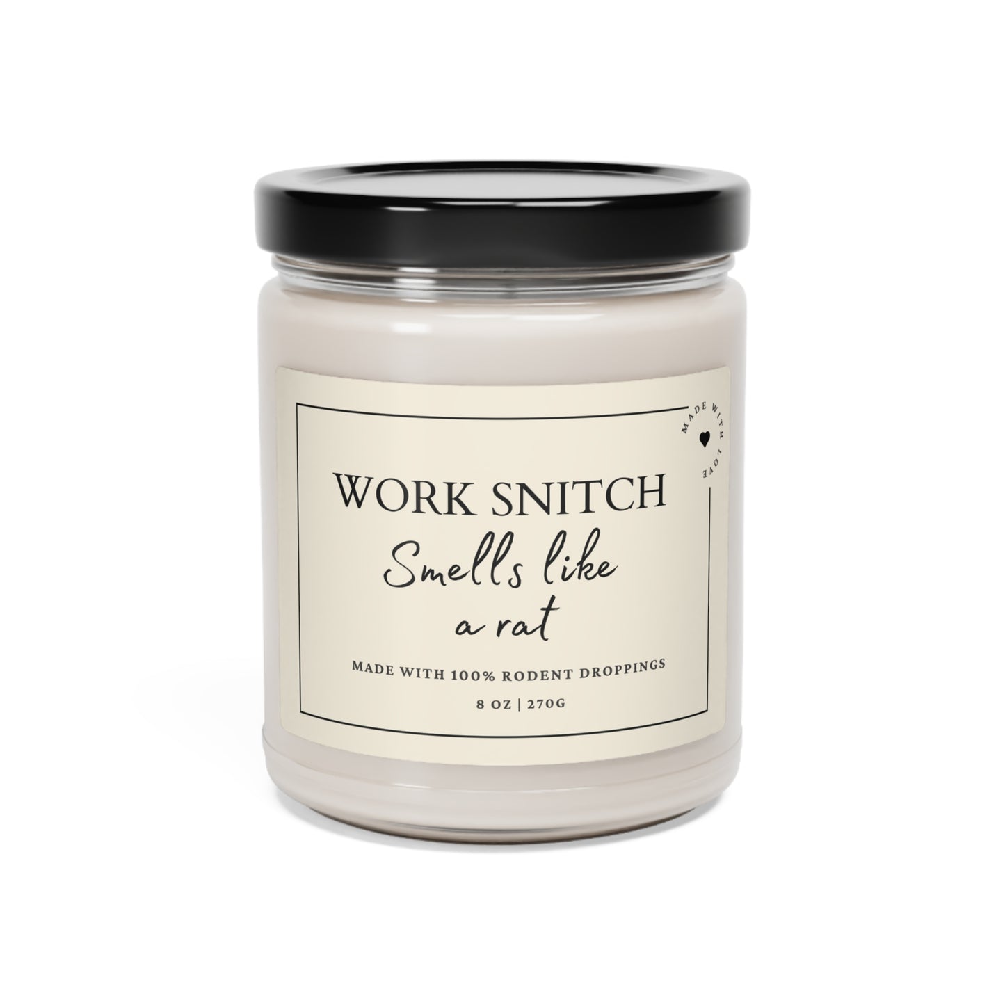 Work Snitch Scented Soy Candle, 9oz