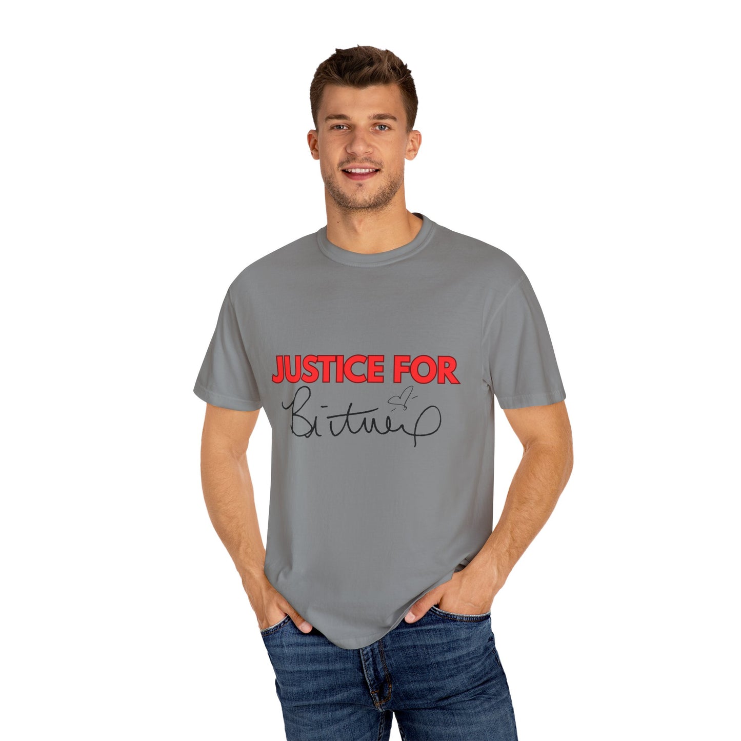 Justice for Britney Unisex Garment-Dyed T-shirt, Casual Tee, Fan Apparel, Music Merchandise, Statement Shirt, Social Movement Wear