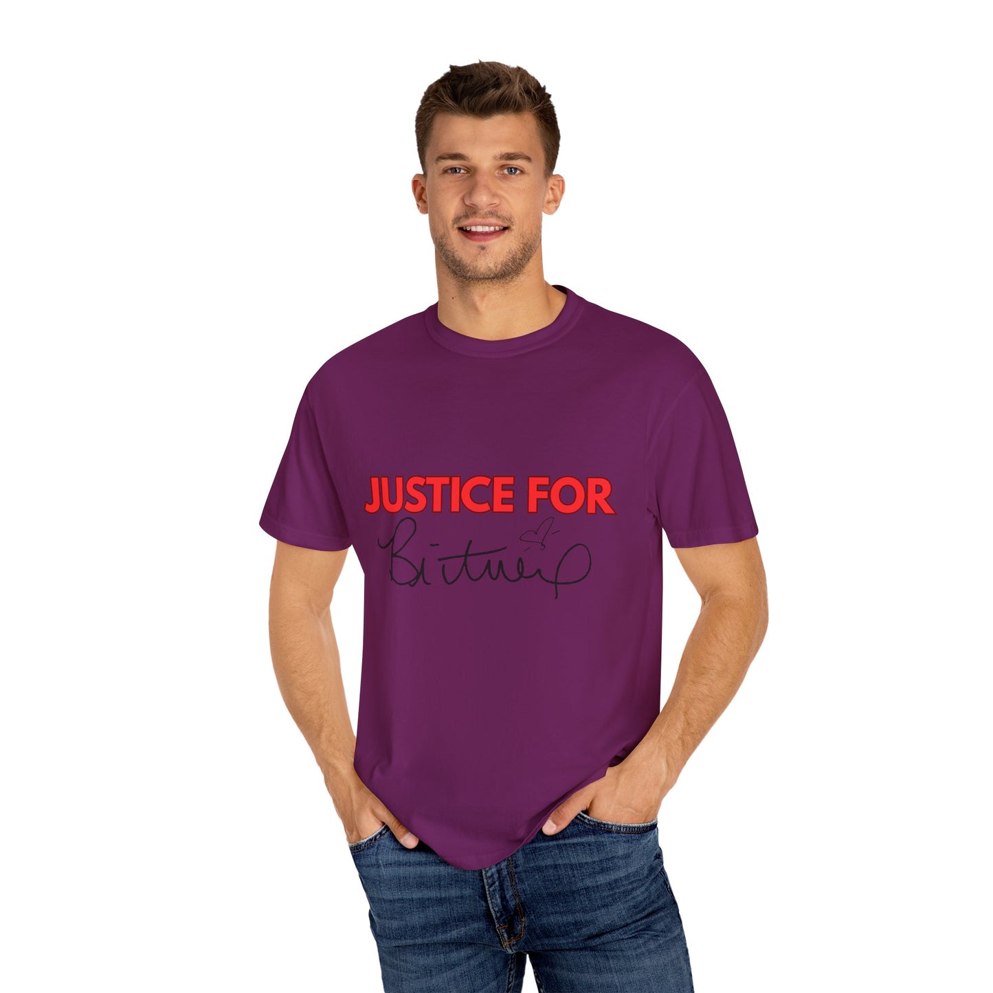 Justice for Britney Unisex Garment-Dyed T-shirt, Casual Tee, Fan Apparel, Music Merchandise, Statement Shirt, Social Movement Wear