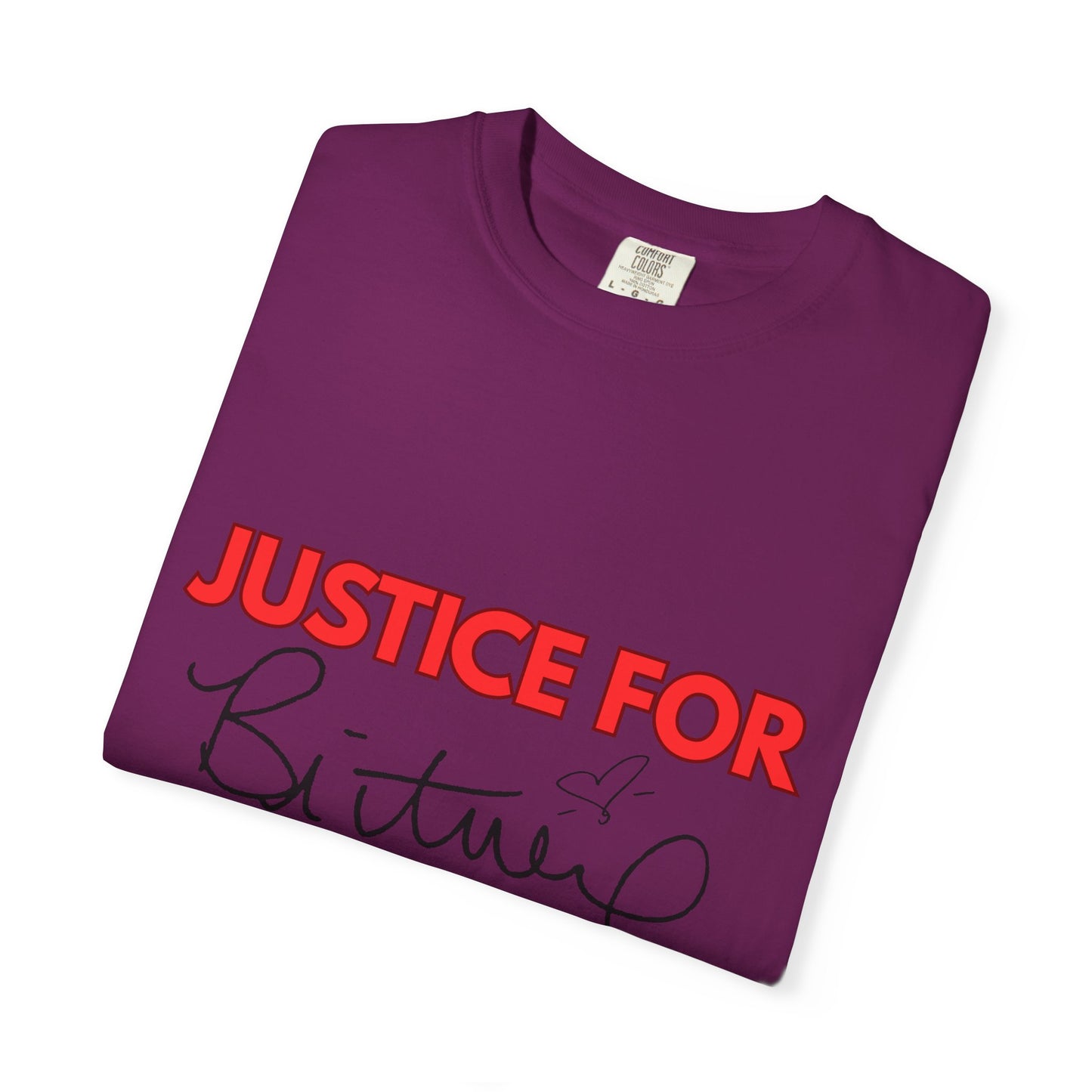 Justice for Britney Unisex Garment-Dyed T-shirt, Casual Tee, Fan Apparel, Music Merchandise, Statement Shirt, Social Movement Wear