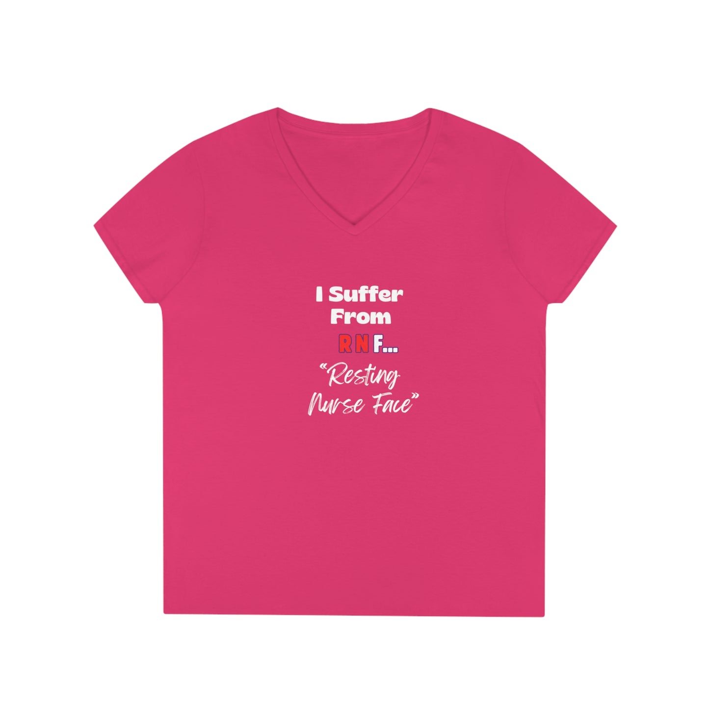 Resting Nurse Face Ladies' V-Neck T-Shirt