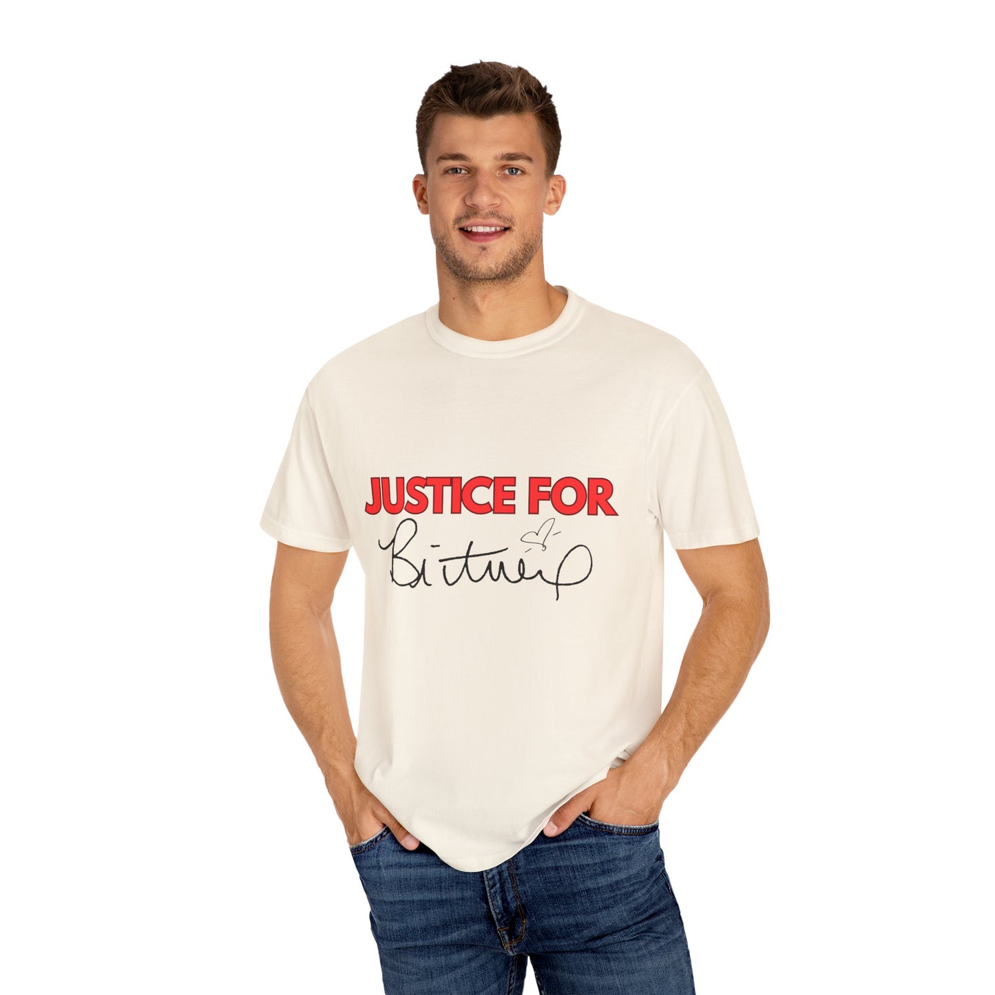 Justice for Britney Unisex Garment-Dyed T-shirt, Casual Tee, Fan Apparel, Music Merchandise, Statement Shirt, Social Movement Wear