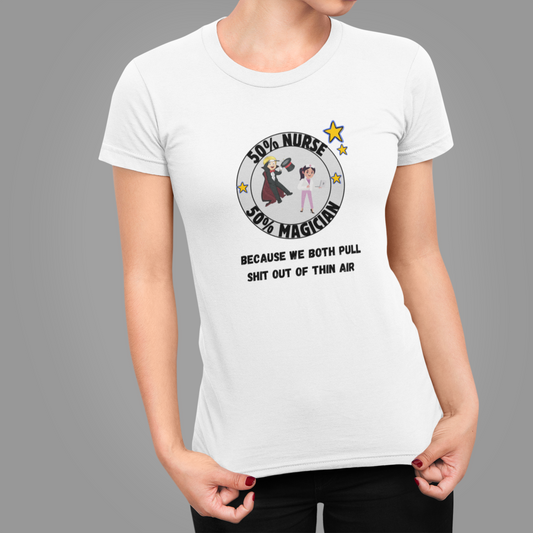 50% Nurse 50% Magician Unisex Softstyle T-Shirt