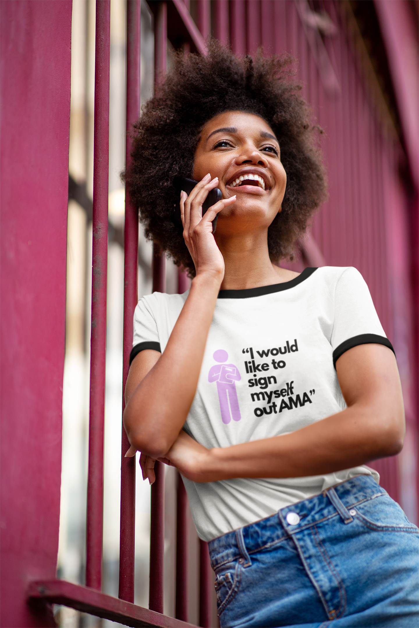 Sign Myself Out AMA Unisex Cotton Ringer T-Shirt