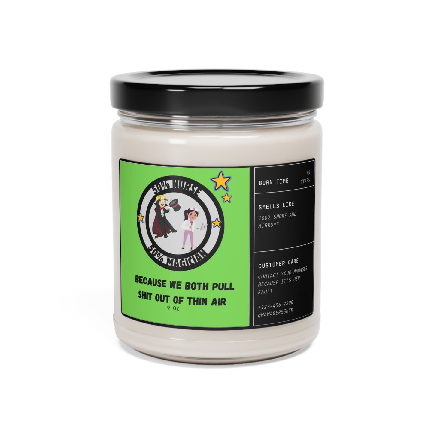 50% Nurse 50% Magician Scented Soy Candle, 9oz