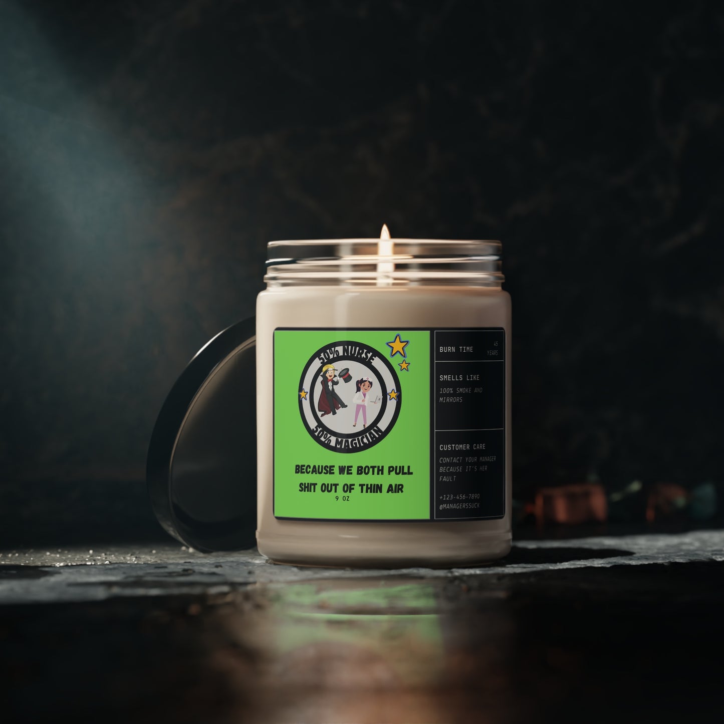 50% Nurse 50% Magician Scented Soy Candle, 9oz