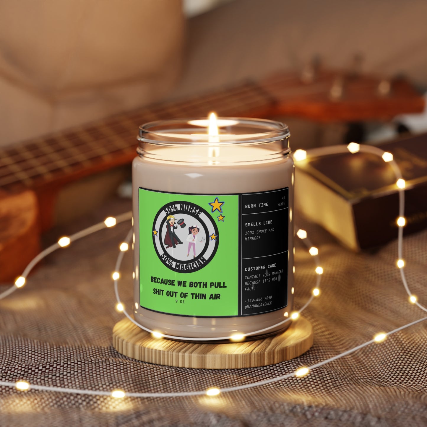 50% Nurse 50% Magician Scented Soy Candle, 9oz