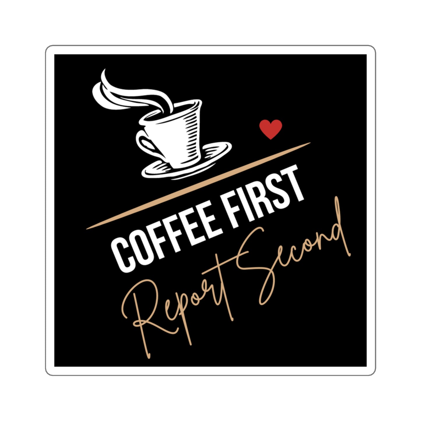 Coffee First Report Second Square Sticker