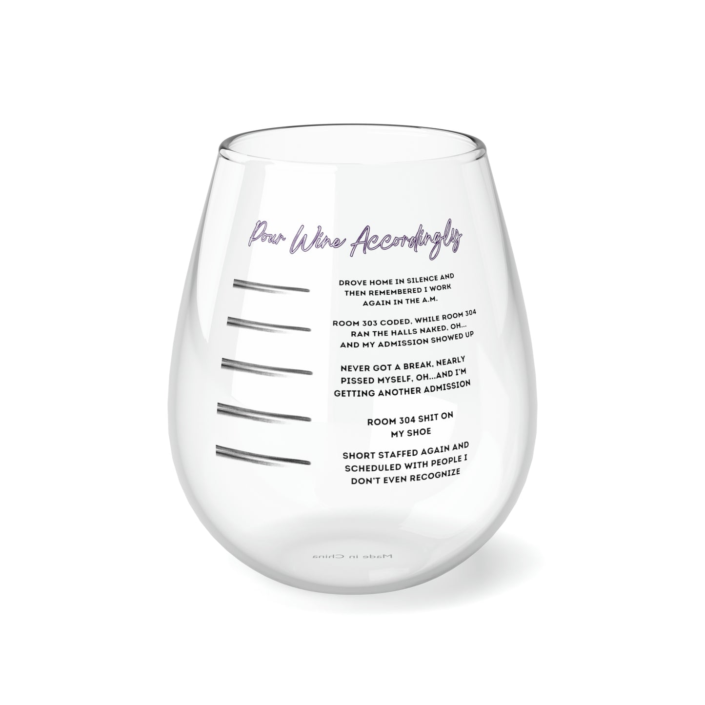 Pour Wine Accordingly Stemless Wine Glass, 11.75oz