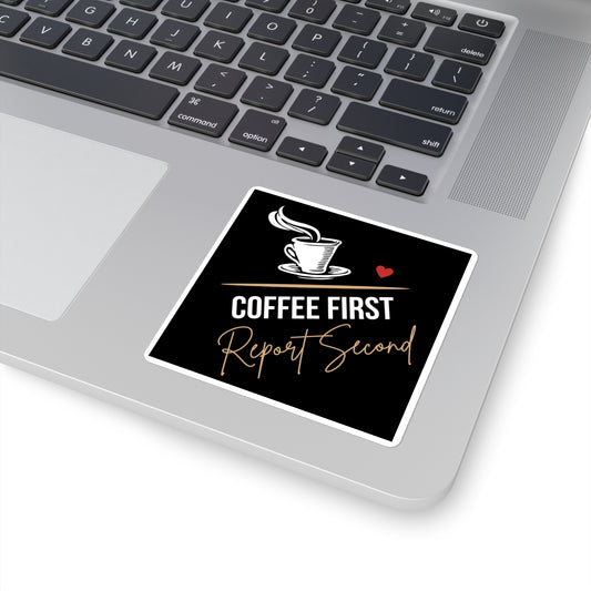 Coffee First Report Second Square Sticker