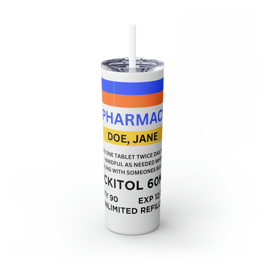 FUCKITOL Skinny Tumbler with Straw, 20oz