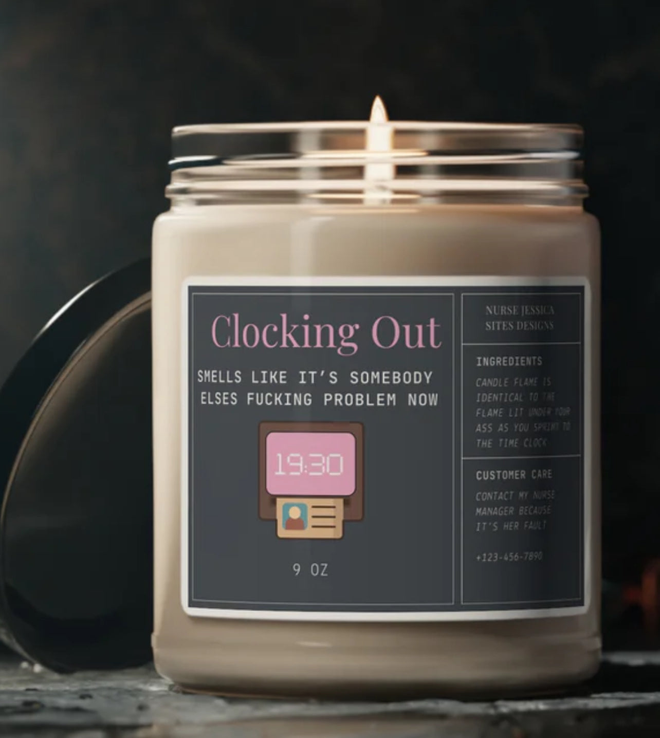 Clocking Out Scented Soy Candle, 9oz