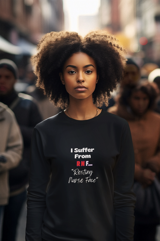 Resting Nurse Face RN Unisex Jersey Long Sleeve Tee